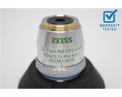 Zeiss LD Plan-NEOFLUAR 63x/0.75 Ph2 Korr Microscope Objective 421381-9970 Unit 5 SOLDOUT