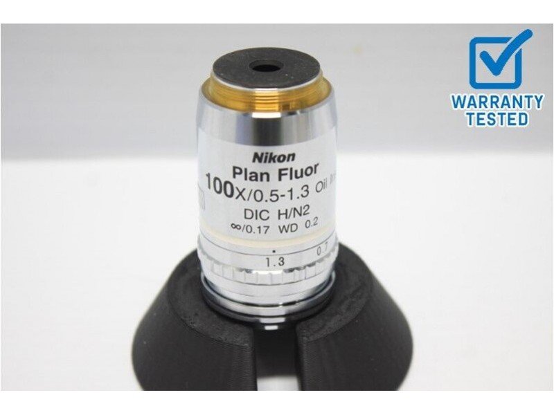 Nikon Plan Fluor 100x/0.5-1.3 Oil Iris DIC H/N2 Microscope Objective