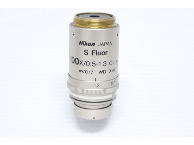 Nikon S Fluor 100x/0.5-1.3 Oil Microscope Objective - AV
