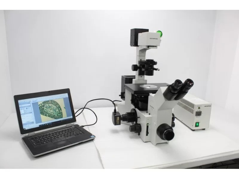 Olympus IX70 Inverted Fluorescence Phase Contrast Microscope (New Filters) Pred IX73