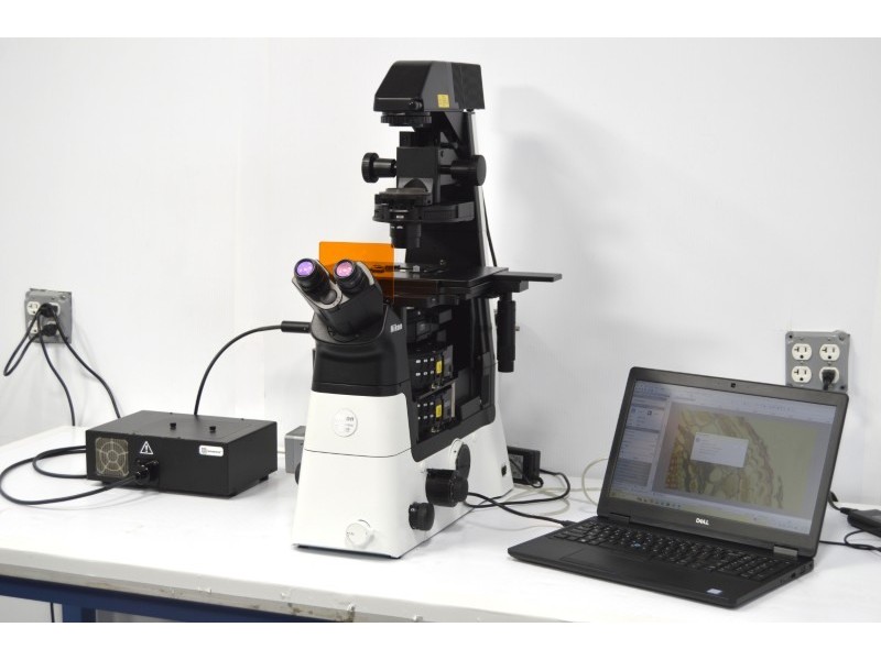 Nikon Ti2-U Inverted LED Fluorescence Microscope w/ Dual Fluorescence Turrets, Dual Illumination Paths (New Filters)