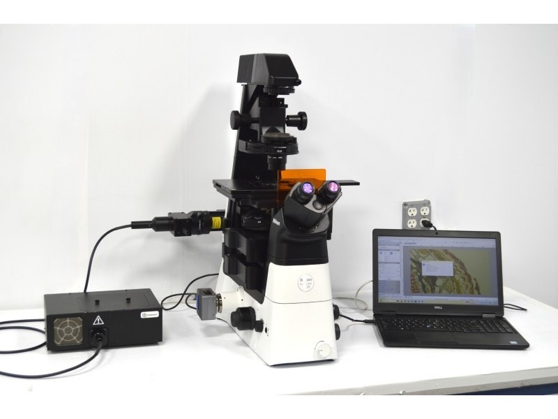 Nikon Ti2-U Inverted LED Fluorescence Microscope w/ Dual Fluorescence Turrets, Dual Illumination Paths (New Filters)